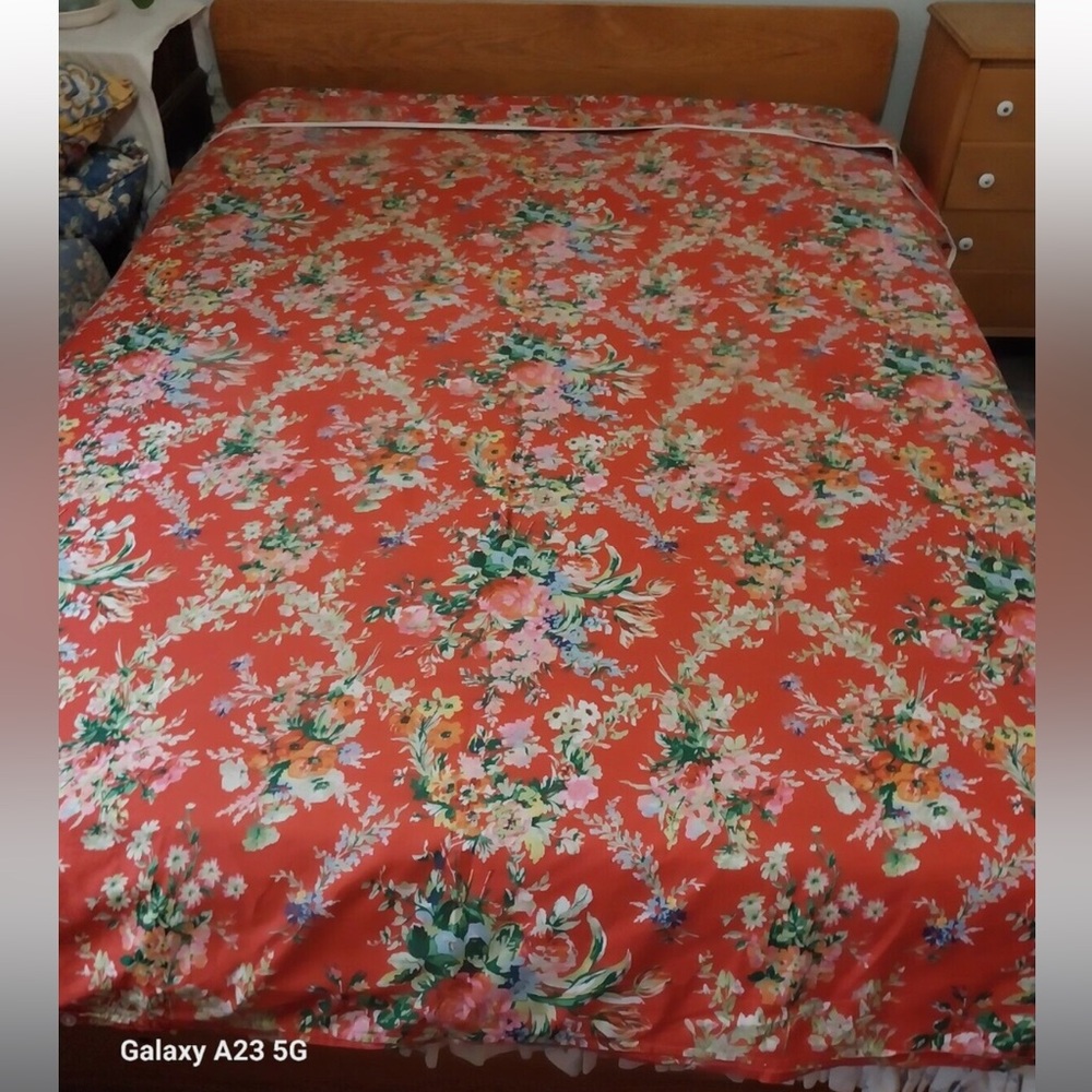 Vintage Ralph Lauren Bell Harbour Floral Full/Queen Duvet Cover 100% Cotton